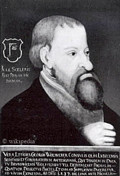 Brgermeister Jrgen Wullenwever auf einem Spottportrait aus dem Jahre 1537   -   Fr eine grere Darstellung klicken Sie auf das Bild.